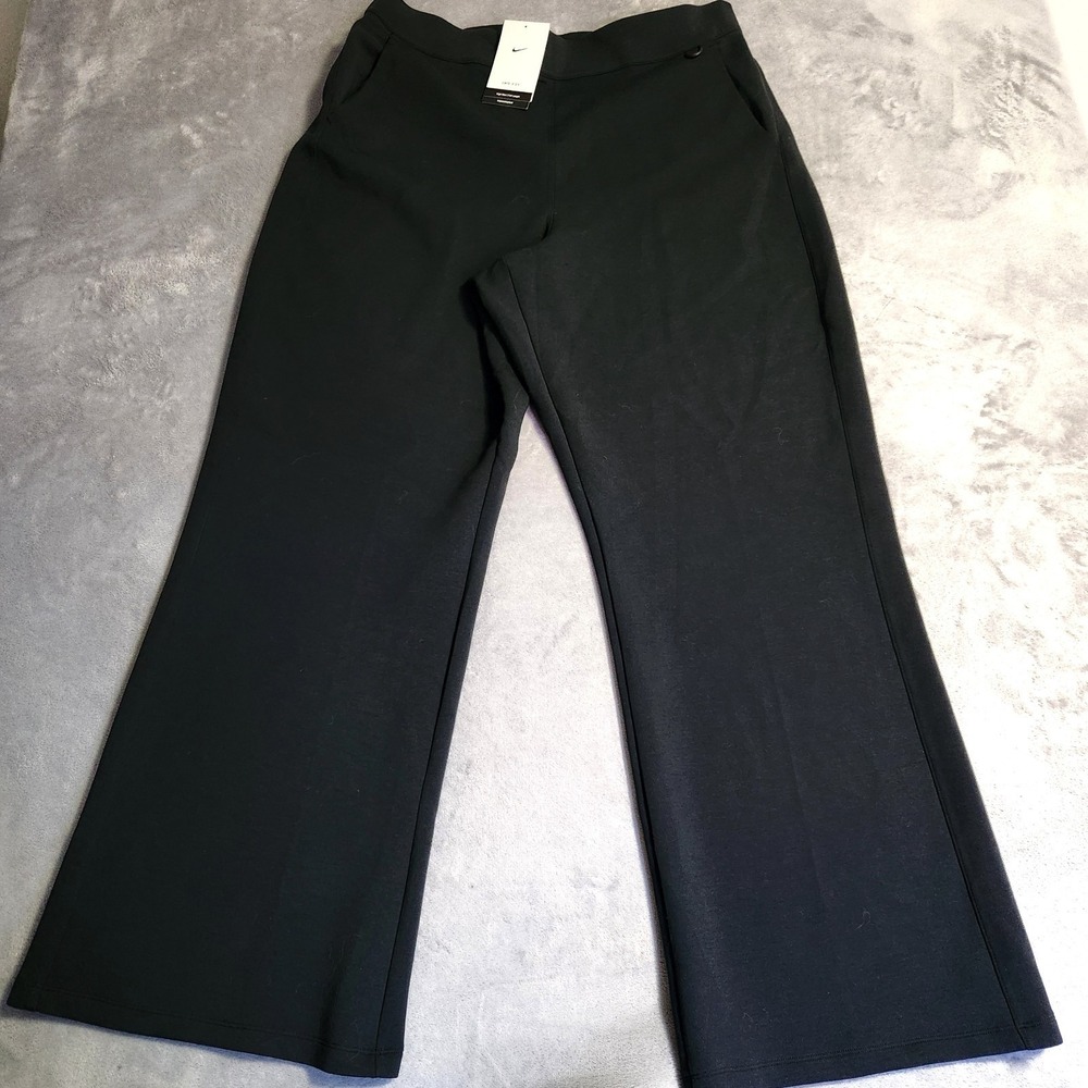New Nike Women XL 24.7 Impossibly Soft Dri-FIT High Rise Full Length Pants Black